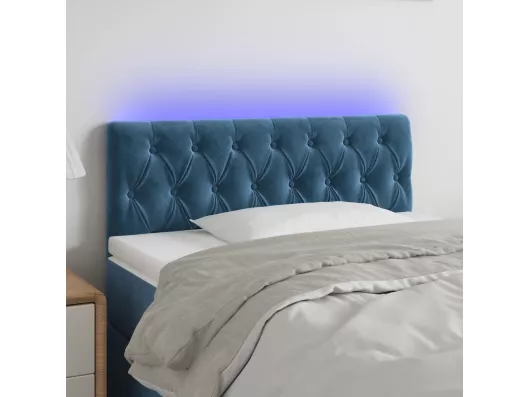Kauf Unique LED Kopfteil Dunkelblau 100x7x78/88 cm Samt im Angebot