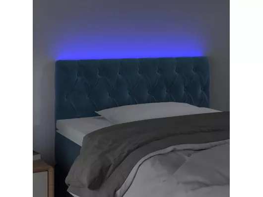 Kauf Unique LED Kopfteil Dunkelblau 100x7x78/88 cm Samt im Angebot