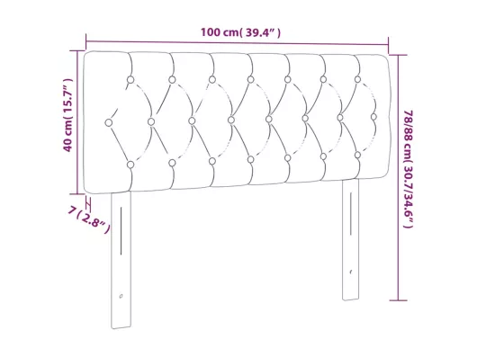 Kauf Unique LED Kopfteil Dunkelblau 100x7x78/88 cm Samt im Angebot