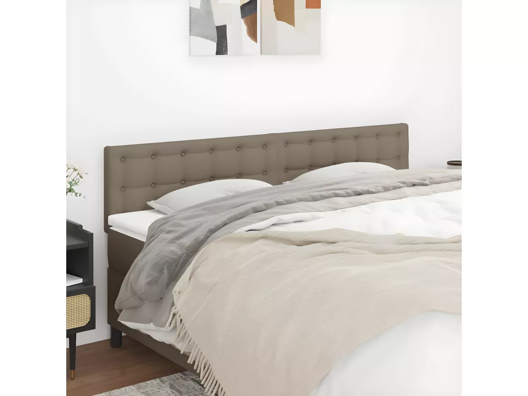 Kauf Unique Kopfteile 2 Stk. Taupe 90x5x78/88 cm Stoff