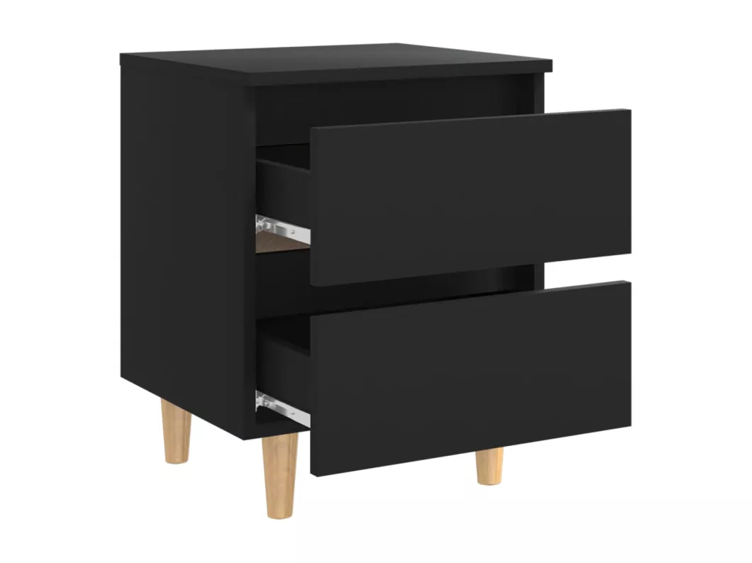 Kauf Unique Nachttisch mit Kiefernholz-Beinen Schwarz 40x35x50 cm Fabrikverkauf