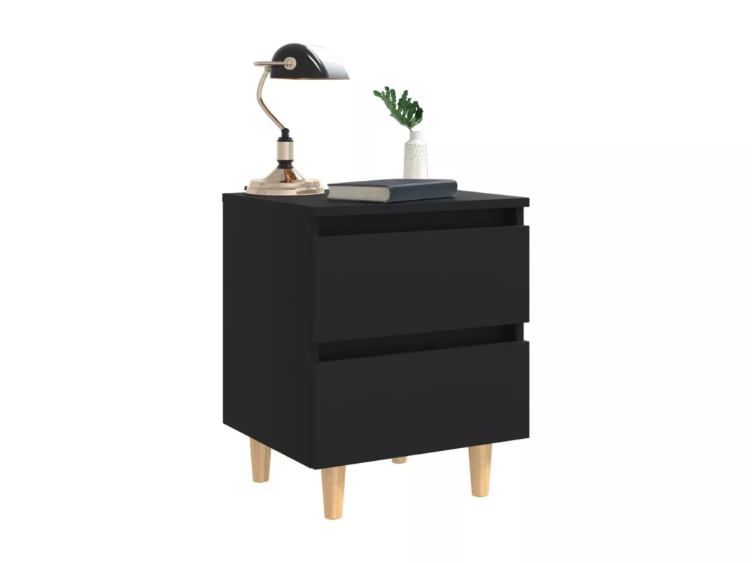 Kauf Unique Nachttisch mit Kiefernholz-Beinen Schwarz 40x35x50 cm Fabrikverkauf