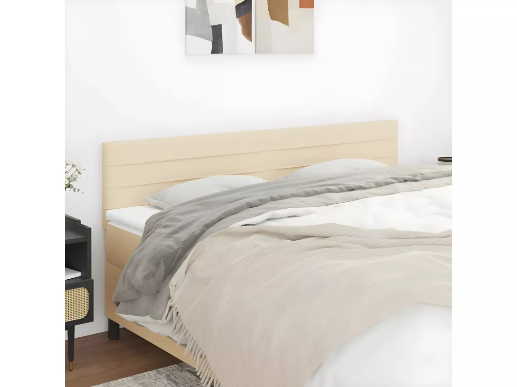 Kauf Unique Kopfteile 2 Stk. Creme 80x5x78/88 cm Stoff