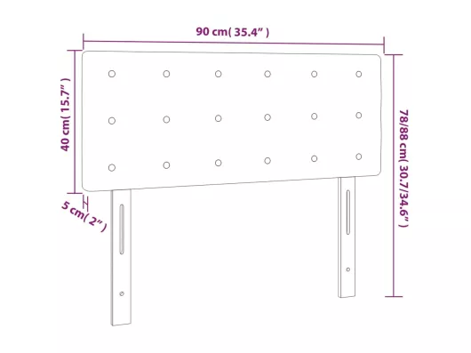 Kauf Unique LED Kopfteil Creme 90x5x78/88 cm Stoff Sonderangebot