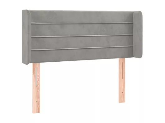 Kauf Unique LED Kopfteil Hellgrau 93x16x78/88 cm Samt Großer Ausverkauf