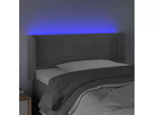 Kauf Unique LED Kopfteil Hellgrau 93x16x78/88 cm Samt Großer Ausverkauf