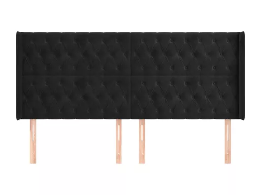 Kauf Unique Kopfteil mit Ohren Schwarz 203x16x118/128 cm Samt Flash Sale