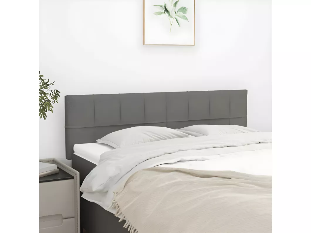 Kauf Unique Kopfteile 2 Stk. Dunkelgrau 72x5x78/88 cm Stoff