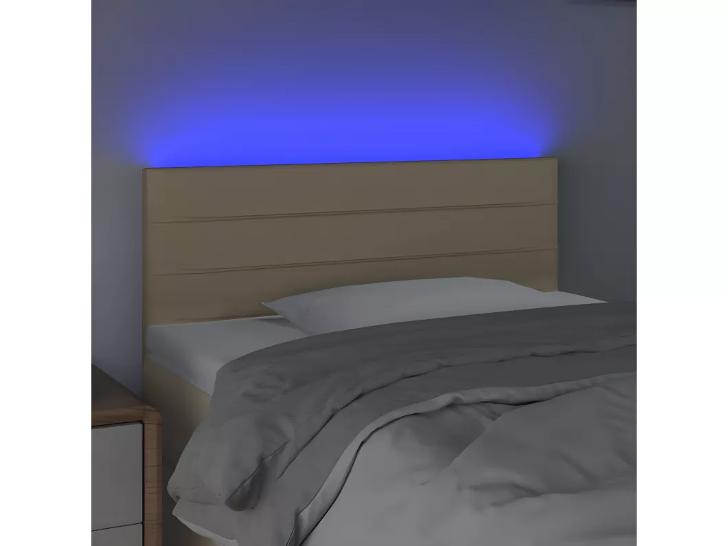Kauf Unique LED Kopfteil Creme 100x5x78/88 cm Stoff Exklusivangebot