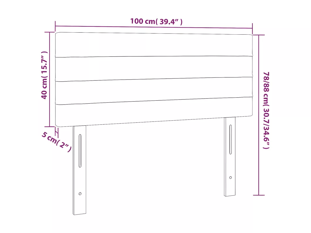 Kauf Unique LED Kopfteil Creme 100x5x78/88 cm Stoff Exklusivangebot