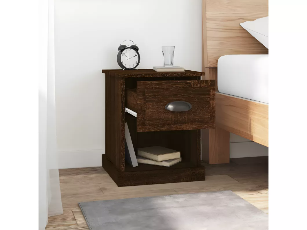 Kauf Unique Nachttisch Braun Eichen-Optik 39x39x47,5 cm Holzwerkstoff Saisonschlussverkauf