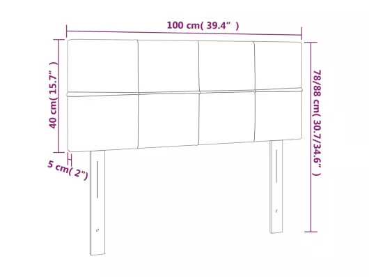 Kauf Unique LED Kopfteil Hellgrau 100x5x78/88 cm Stoff Black Friday