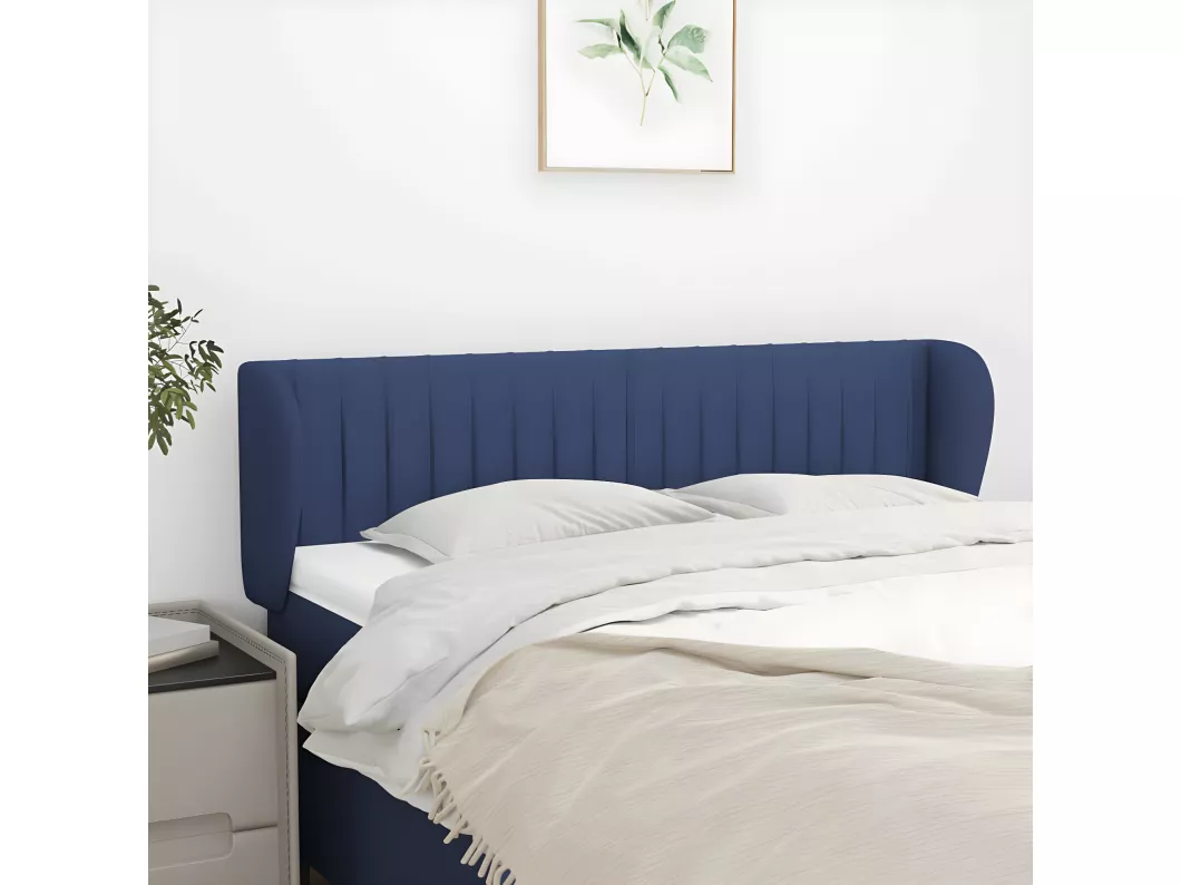 Kauf Unique Kopfteil mit Ohren Blau 147x23x78/88 cm Stoff