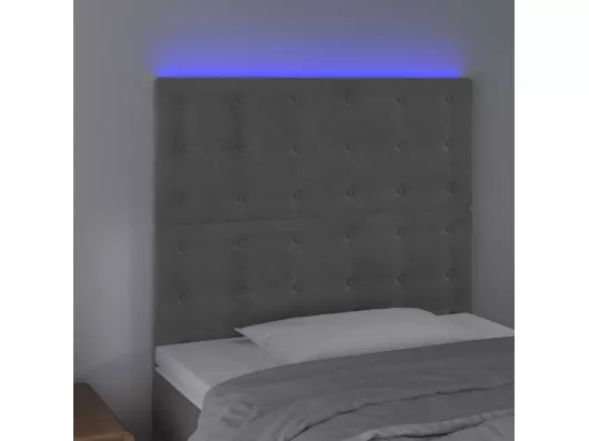 Kauf Unique LED Kopfteil Hellgrau 100x5x118/128 cm Samt Heißer Verkauf