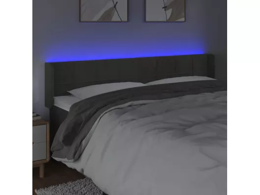 Kauf Unique LED Kopfteil Dunkelgrau 183x16x78/88 cm Samt Top Angebot