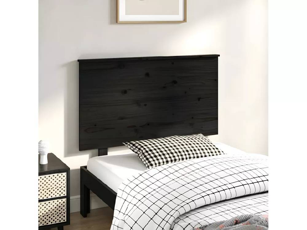 Kauf Unique Kopfteil Schwarz 94x6x82,5 cm Massivholz Kiefer Neueste Mode