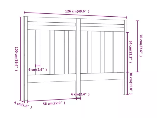 Kauf Unique Kopfteil Grau 126x4x100 cm Massivholz Kiefer Zeitlich begrenztes Angebot