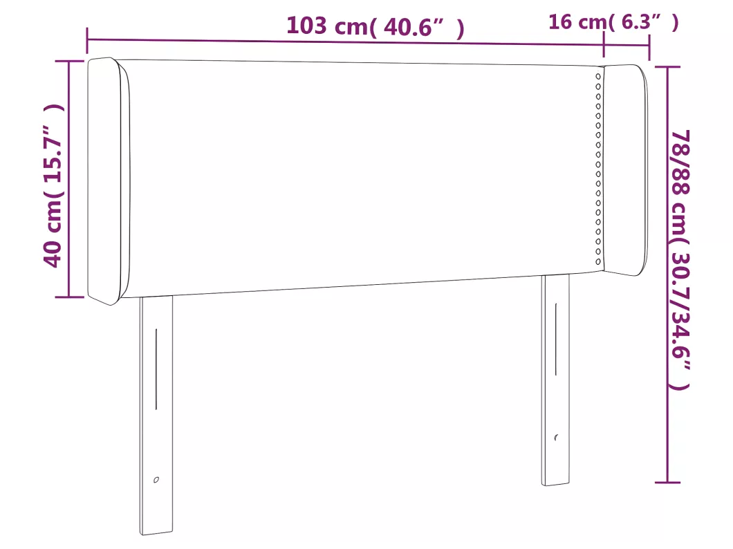 Kauf Unique LED Kopfteil Weiß 103x16x78/88 cm Kunstleder Räumungsverkauf
