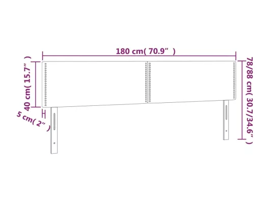 Kauf Unique LED Kopfteil Dunkelblau 180x5x78/88 cm Samt Kauf eins, bekomm eins gratis