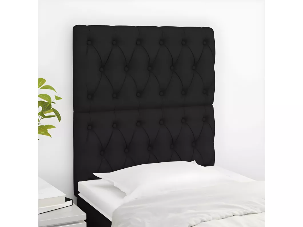 Kauf Unique Kopfteile 2 Stk. Schwarz 80x7x78/88 cm Stoff Tägliche Deals