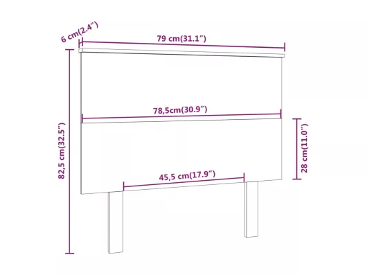Kauf Unique Kopfteil Weiß 79x6x82,5 cm Massivholz Kiefer VIP-Rabatte