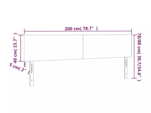 Kauf Unique LED Kopfteil Hellgrau 200x5x78/88 cm Stoff Super Sparpreis