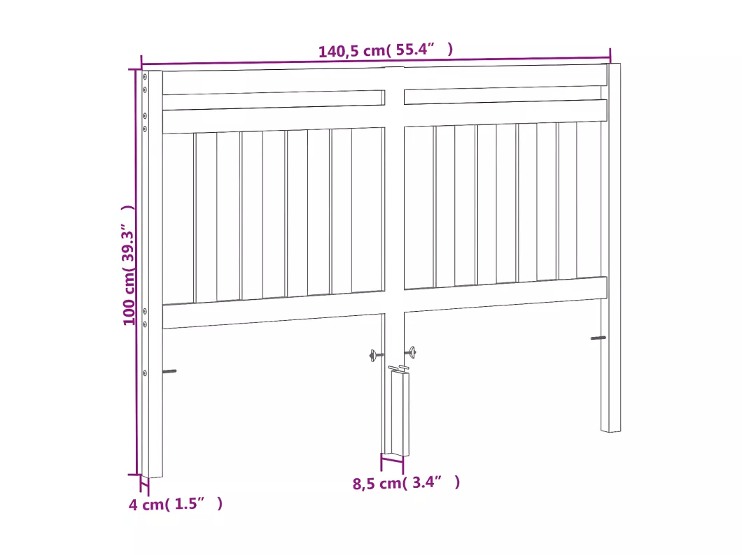 Kauf Unique Kopfteil Wachsbraun 135 cm Massivholz Kiefer Letzte 2 Tage