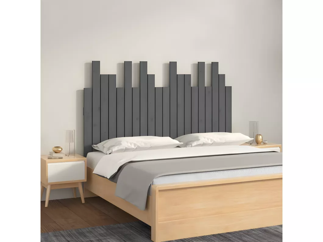 Kauf Unique Wand-Kopfteil Grau 127,5x3x80 cm Massivholz Kiefer Zeitbegrenzte Promotion