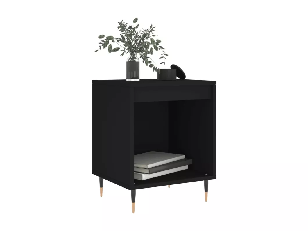 Kauf Unique Nachttisch Schwarz 40x35x50 cm Holzwerkstoff Bis zu 60% Rabatt
