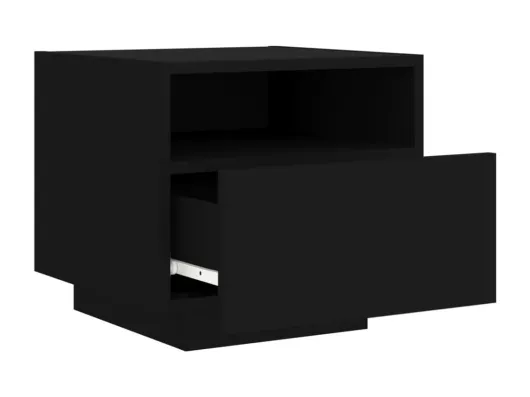 Kauf Unique Nachttische mit LED-Leuchten 2 Stk. Schwarz 40x39x37 cm Bis zu 65% Rabatt