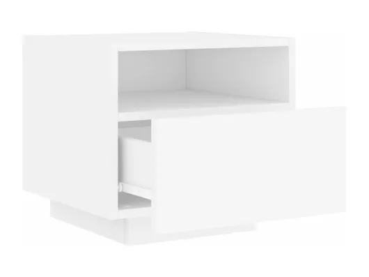 Kauf Unique Nachttische mit LED-Leuchten 2 Stk. Weiß 40x39x37 cm Nur für heute