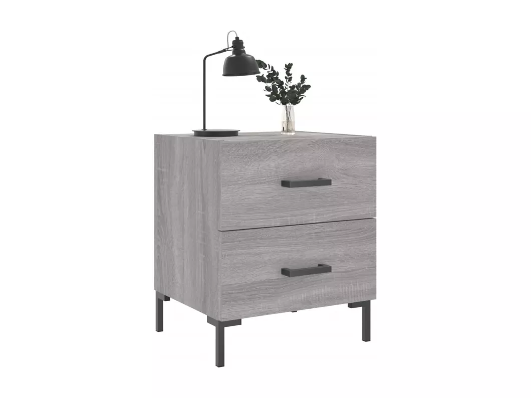 Kauf Unique Nachttisch Grau Sonoma 40x35x47,5 cm Holzwerkstoff Bis zu 55% Rabatt