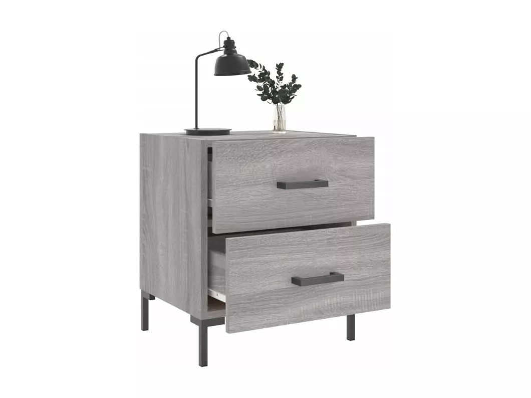 Kauf Unique Nachttisch Grau Sonoma 40x35x47,5 cm Holzwerkstoff Bis zu 55% Rabatt