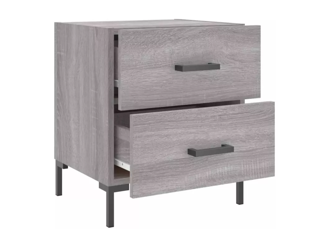 Kauf Unique Nachttisch Grau Sonoma 40x35x47,5 cm Holzwerkstoff Bis zu 55% Rabatt
