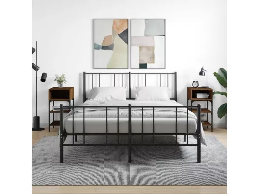 Kauf Unique Nachttische 2Stk. Braun Eichen-Optik 35x34,5x70cm Holzwerkstoff