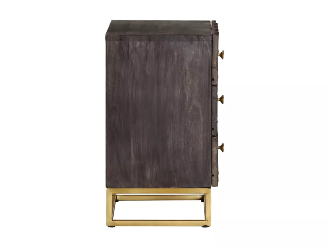 Kauf Unique Nachttisch Schwarz 40x30x50 cm Massivholz Mango Nur noch ein Tag übrig