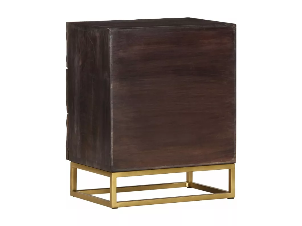 Kauf Unique Nachttisch Schwarz 40x30x50 cm Massivholz Mango Nur noch ein Tag übrig