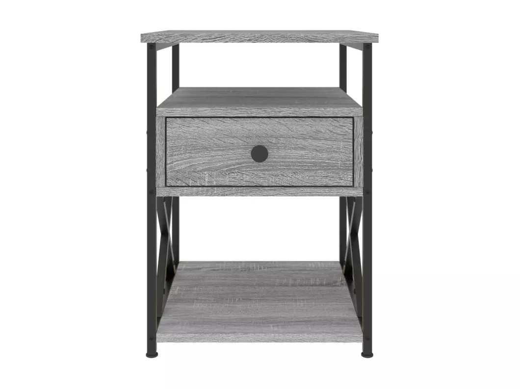 Kauf Unique Nachttisch Grau Sonoma-Eiche 40x42x55 cm Holzwerkstoff Riesige Rabatte