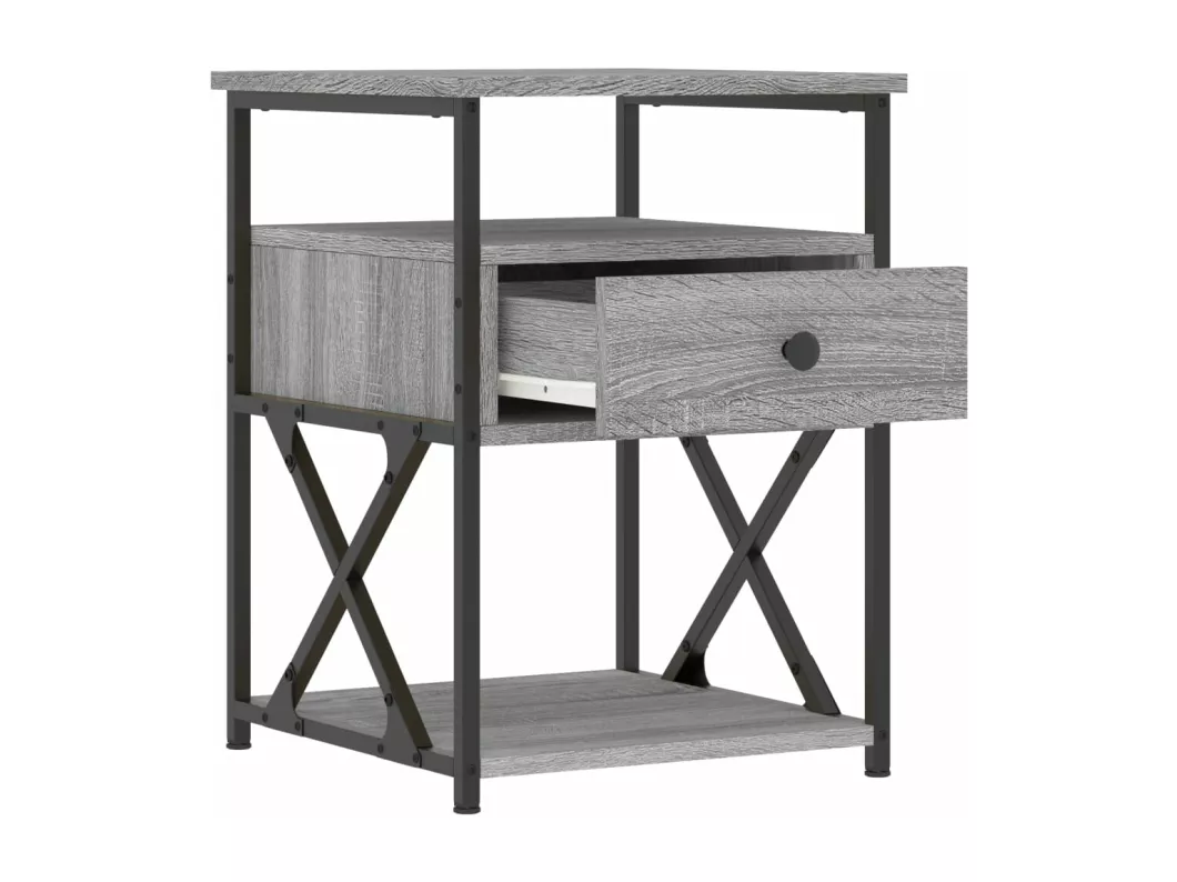 Kauf Unique Nachttisch Grau Sonoma-Eiche 40x42x55 cm Holzwerkstoff Riesige Rabatte