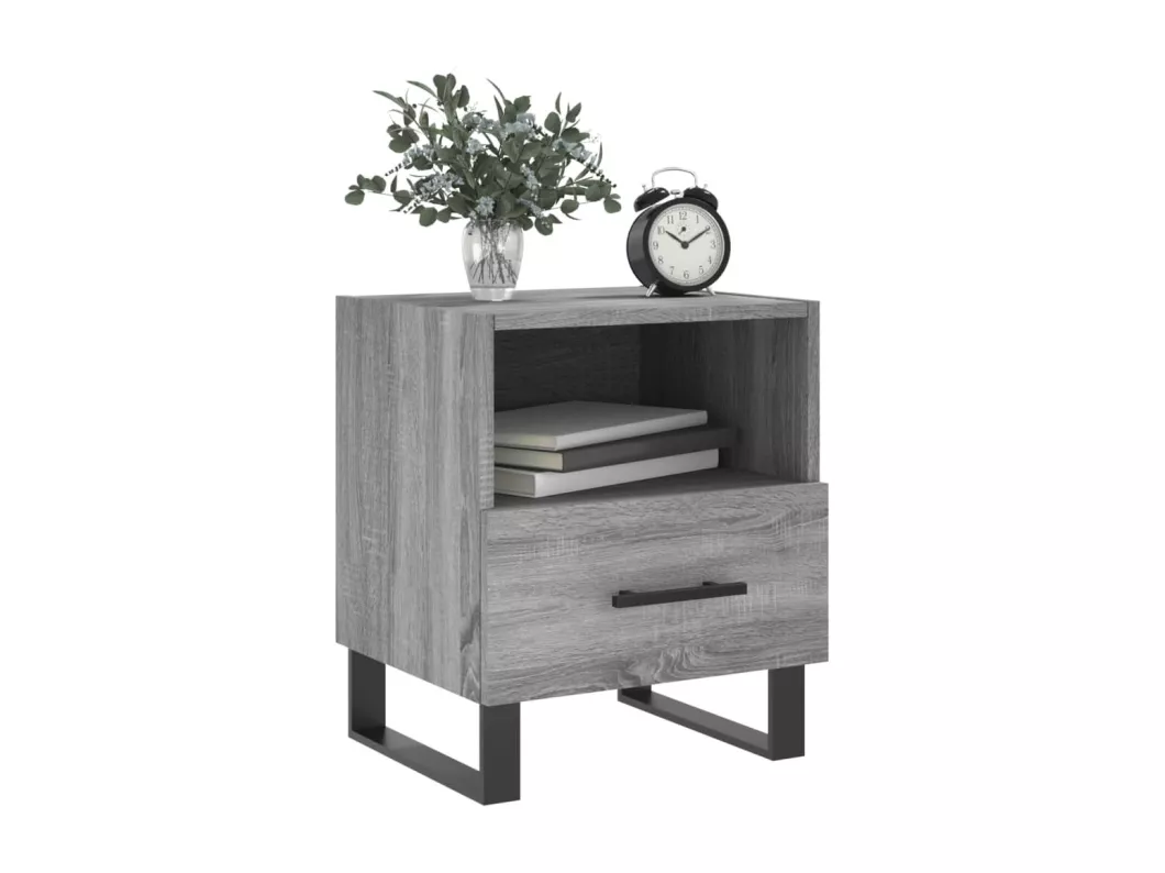 Kauf Unique Nachttische 2 Stk. Grau Sonoma 40x35x47,5 cm Holzwerkstoff 50% Rabatt mit kostenlosem Versand