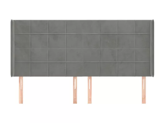 Kauf Unique Kopfteil mit Ohren Hellgrau 163x16x118/128 cm Samt Fabrikladen