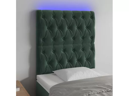 Kauf Unique LED Kopfteil Dunkelgrün 80x7x118/128 cm Samt