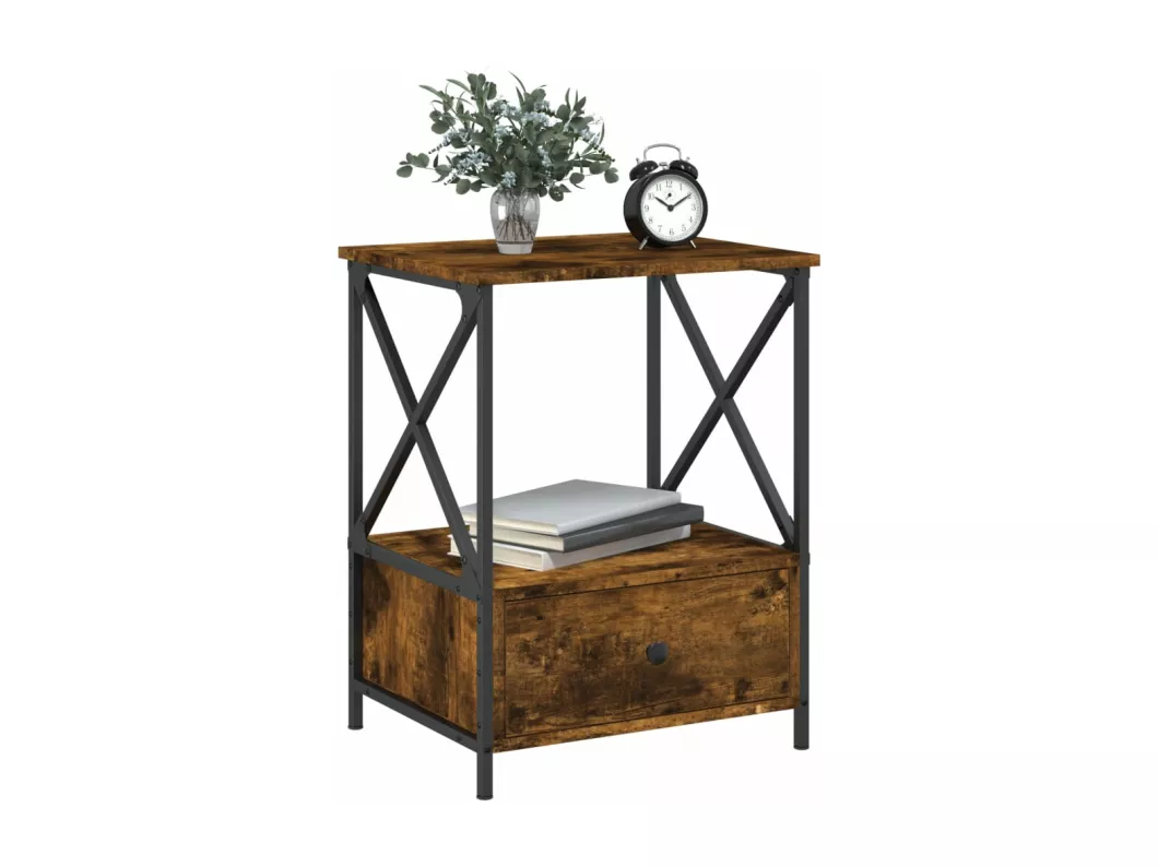 Kauf Unique Nachttisch Räuchereiche 50x41x65 cm Holzwerkstoff Black Friday Preise