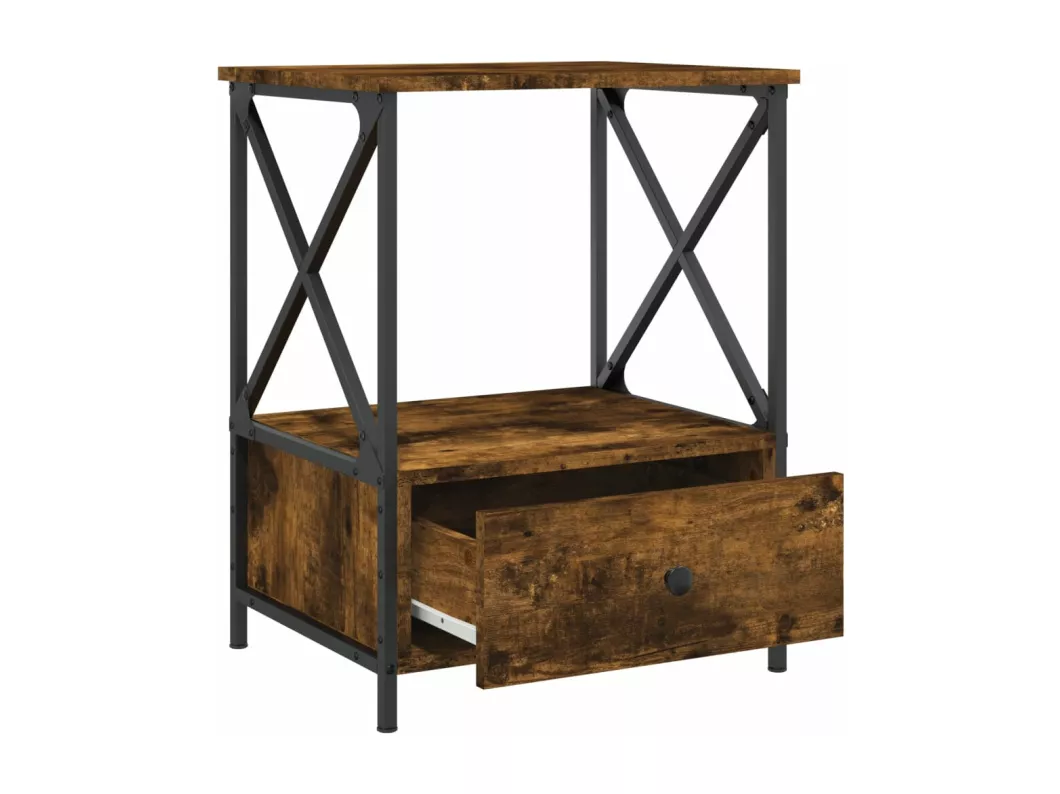 Kauf Unique Nachttisch Räuchereiche 50x41x65 cm Holzwerkstoff Black Friday Preise