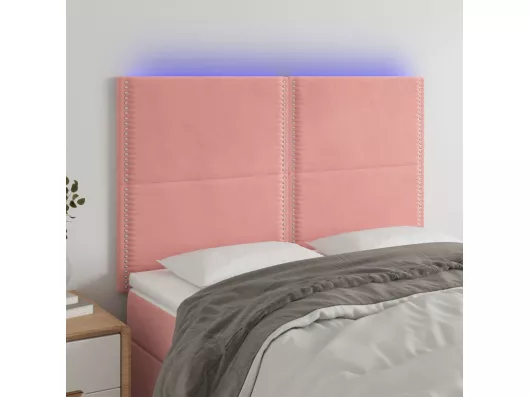 Kauf Unique LED Kopfteil Rosa 144x5x118/128 cm Samt