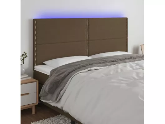 Kauf Unique LED Kopfteil Dunkelbraun 160x5x118/128 cm Stoff