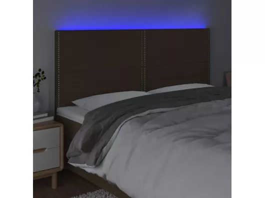 Kauf Unique LED Kopfteil Dunkelbraun 160x5x118/128 cm Stoff zollfrei