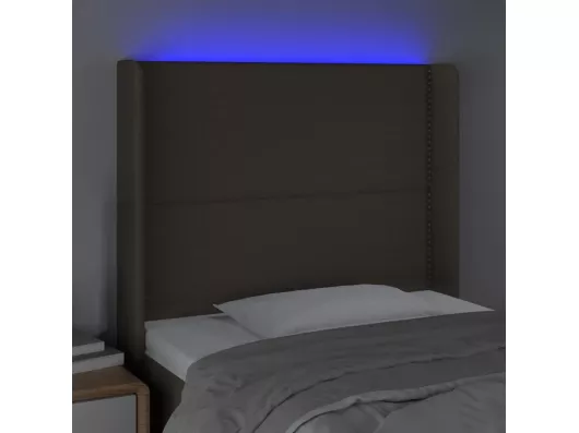 Kauf Unique LED Kopfteil Taupe 103x16x118/128 cm Stoff Rabatte dieses Monats