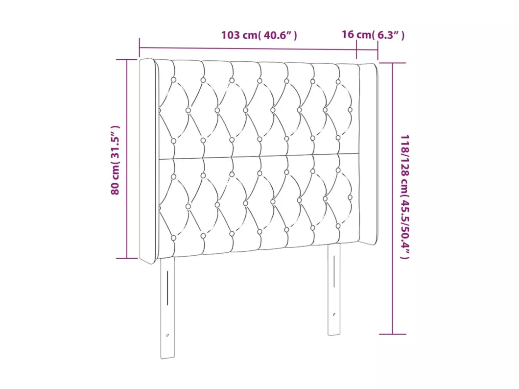 Kauf Unique LED Kopfteil Dunkelbraun 103x16x118/128 cm Stoff Online