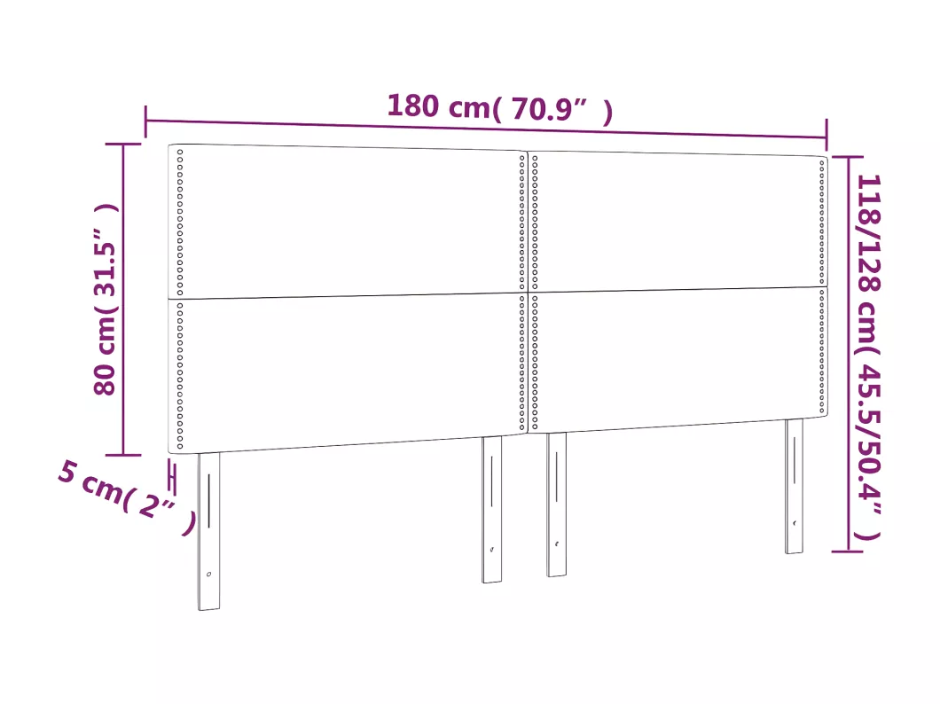 Kauf Unique LED Kopfteil Dunkelbraun 180x5x118/128 cm Stoff Hotsell
